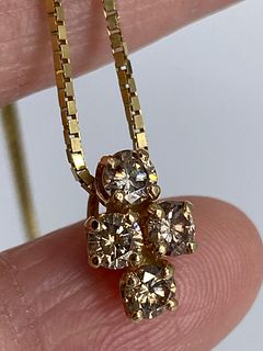14kt Yellow Necklace W/a 14kt Yellow Gold Diamond Pendnet