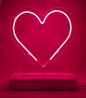 A neon heart light