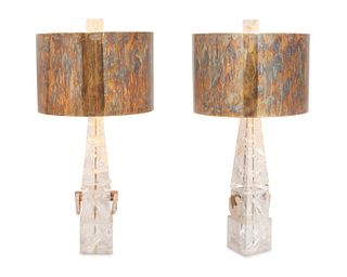 A pair of Sylvan San Francisco faux crystal table lamps
