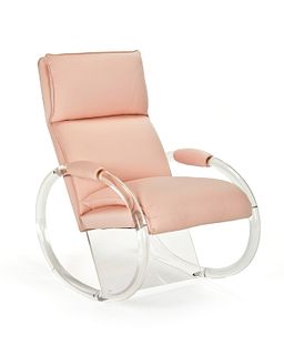 A contemporary Lucite rocking chair