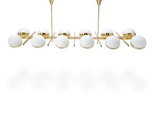 A contemporary brass chandelier, by Coup D'Etat