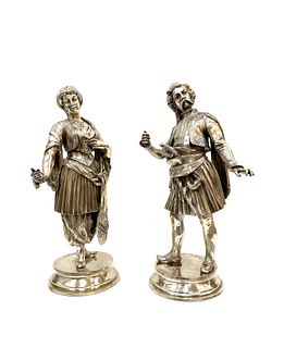 Pair of Bronze Sculptures by A Barye