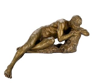 Gwen Marcus, Signed "Narcissus" Bronze Sculpture