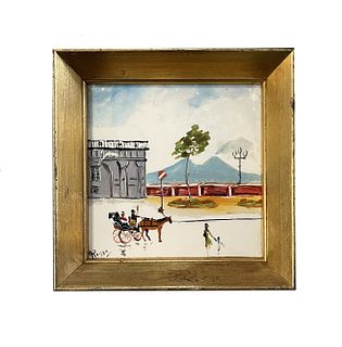 French Hand Painted Porcelain Plaque
