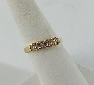 Gold Ring With CZ Stones