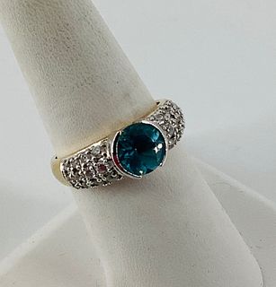 10kt Dual Tone Ring with CZ Stones