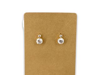 14kt Yellow Gold & CZ Stone Earring