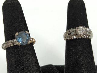 Two Damaged Gold and Gemstone Rings