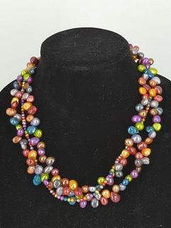 Cultured Freshwater Pearl Multi-Strand Statement Necklace