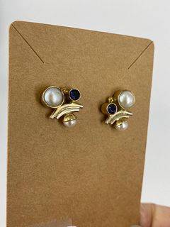 Sterling Silver / Vermeil Pearl & Gemstone Earrings