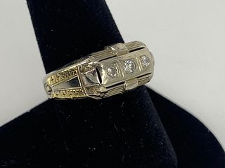 Antique /Vintage 14kt Dual Tone Diamond Ring