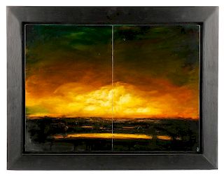 David Bierk, "Kawartha Pond, Golden Cloud" Oil