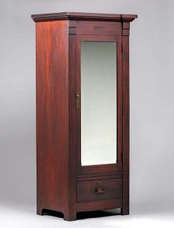 Roycroft Mahogany One-Door Wardrobe Cabinet c1910