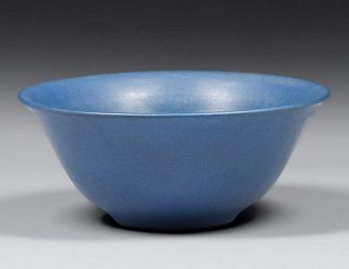 California Faience Matte Blue Flared Bowl c1915-1920
