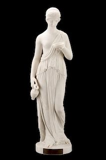 Carved Alabaster Classical Sculpture of Hebe