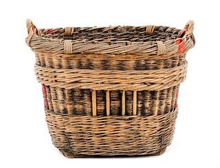 French Hand Woven Grape Gathering Basket