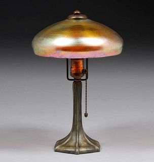 Handel & Steuben Glass Boudoir Lamp c1910s