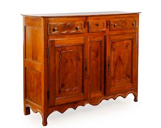 Country French Provincial Style Fruitwood Buffet
