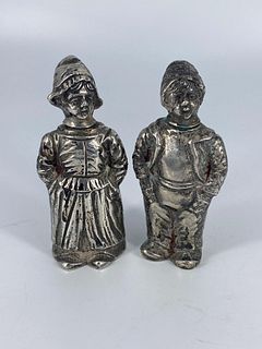 A Pair Of Silver Salt & Pepper Shakers