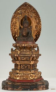 Asian Carved Buddha Altar Shrine