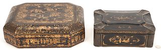 Two (2) Chinese Export Lacquer Boxes