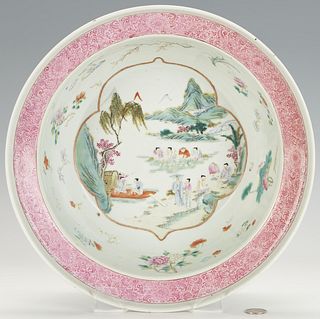 Chinese Famille Rose Porcelain Basin with Stand