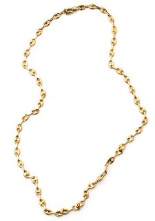 18K Gold Chain Link Necklace, possibly Chinese