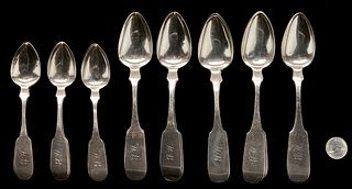 16 Mississippi Coin Silver Spoons, Wilson & Klein