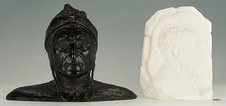 2 Grand Tour Sculptures, Dante & Michelangelo