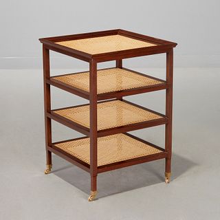 Contemporary Designer caned tier end table