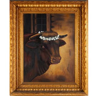 Continental School, oil on canvas, Prize Bull