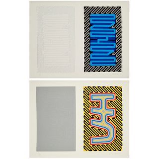 Chryssa, (2) large serigraphs, 1980 portfolio