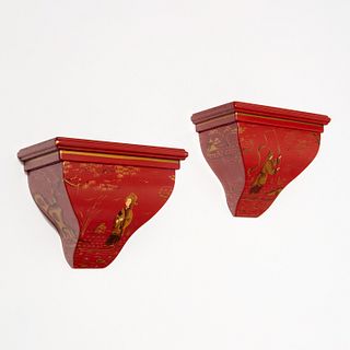 Pair Don Andres Chinoiserie wall brackets