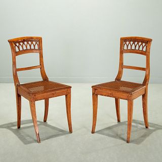 Pair Italian Directoire chairs, ex Parke-Bernet