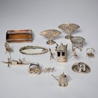 Group silver and silver plated miniatures