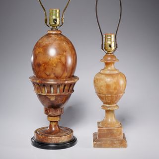 (2) Italian Neo-Classical style alabaster lamps