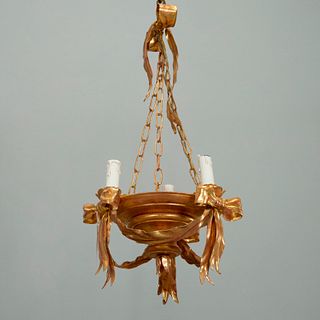 Niermann Weeks (attrib) gilt tole hall chandelier