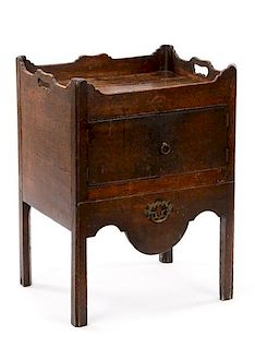 Georgian Stained Oak Bedside Commode Table
