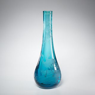 Large Chinese Peking glass bottle vase