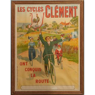"Les Cycles Clement" lithographic poster, c. 1890