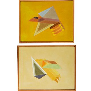 Leonard T. Contino, (2) acrylics on canvas, 1976