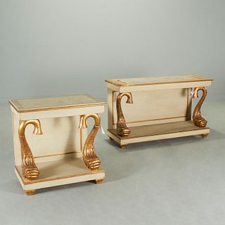 Set (2) Venetian style painted side tables