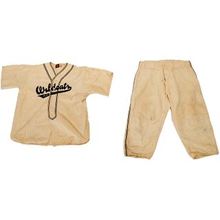 Vintage AC Wildcats flannel baseball uniform