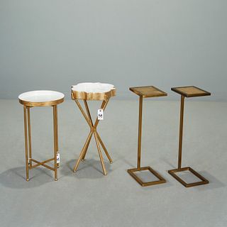 (4) Modern Designer gilt metal occasional tables
