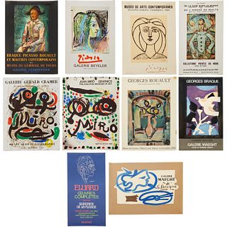Group (10) vintage art exhibition posters