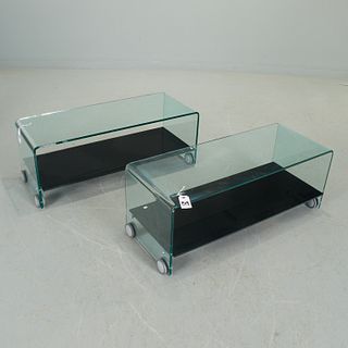 Pair Infabbrica glass 'Foxtrot' tables