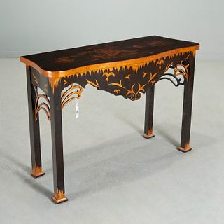 Designer Chinoiserie lacquer console table