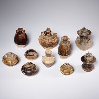 Group Southeast Asian brown glazed stoneware