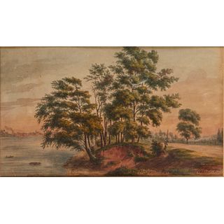 American School, Delaware River watercolor, 1859