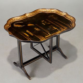 B. Walton & Co. Victorian papier mache tray table